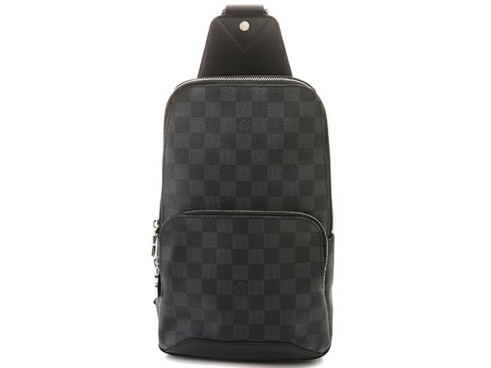 LOUIS VUITTON Avenue Sling Bag Damier Graphite Black Shoulder